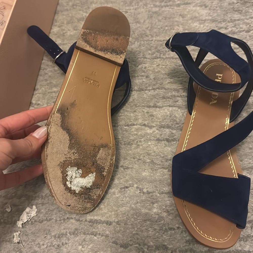 Prada Women's Blue Sandals - Picture 6 of 7